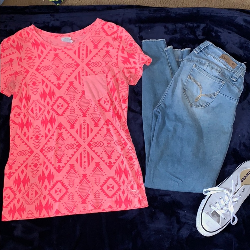 * Pink Aztec T-shirt